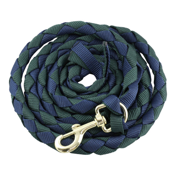 SHOWCRAFT – HAND PLAITED PP LEAD ROPE 1 1/4″ BRASS SNAP - Rugs4horses